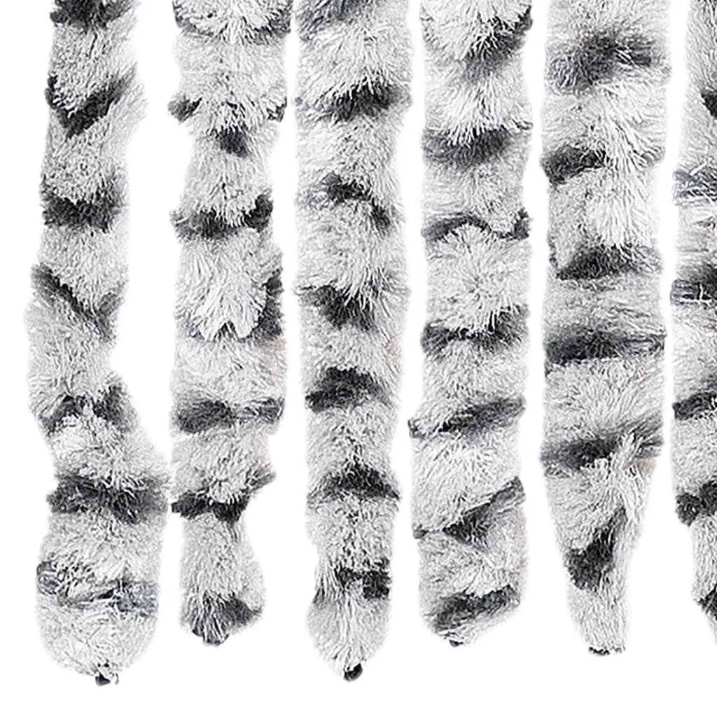 Fly Curtain Light Grey and Dark Grey 100x200 cm Chenille